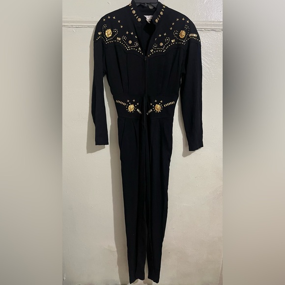 The Icing Vintage Black Jumpsuit with Gold Accent - Picture 2 of 13